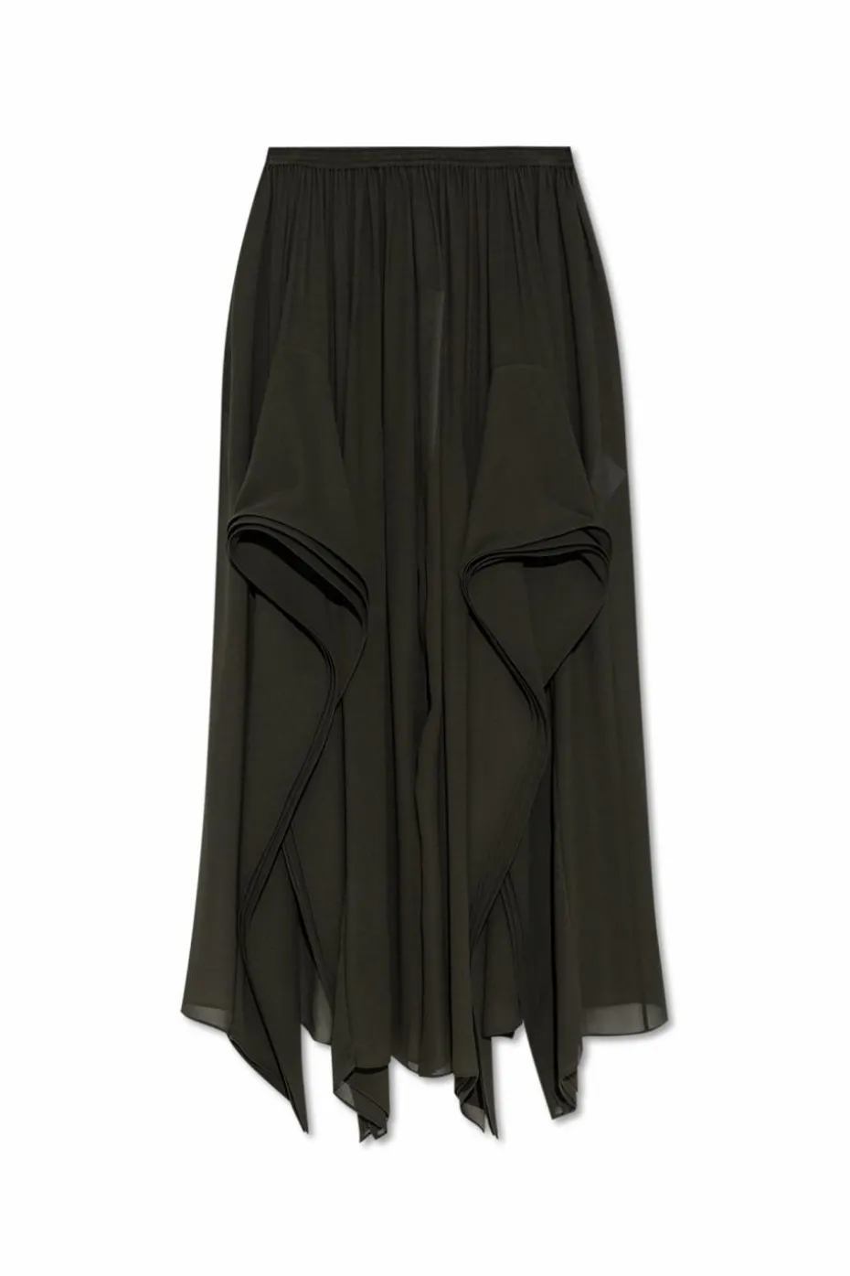 Alaïa GREEN Transparent pants with ruffles