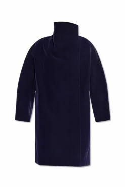 AlaĆÆa NAVY BLUE Coat with stand-up collar