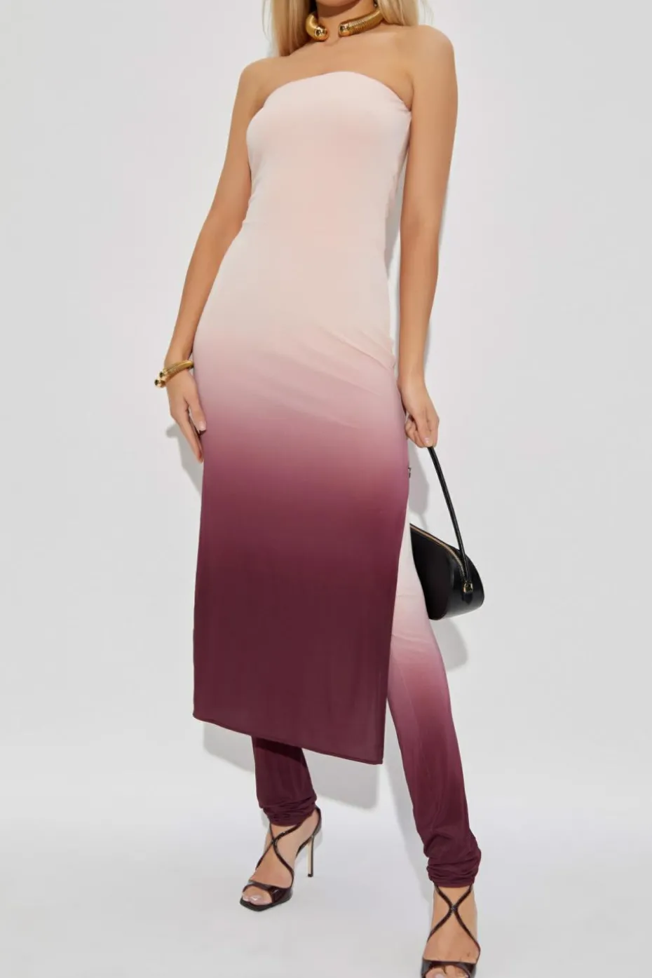 Alaïa PINK Off-shoulder jumpsuit