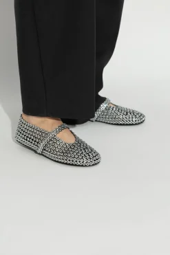 Alaïa SILVER Ballerinas Eyelet