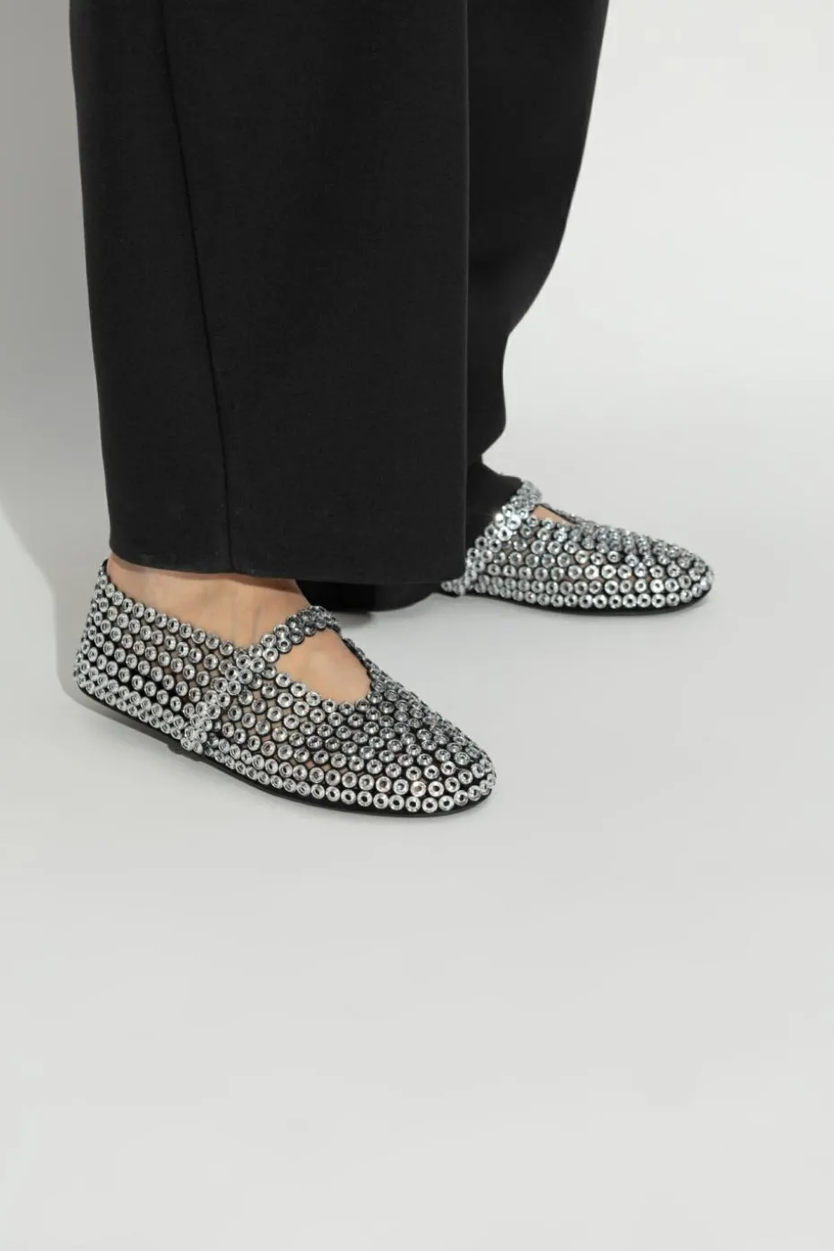 Alaïa SILVER Ballerinas Eyelet