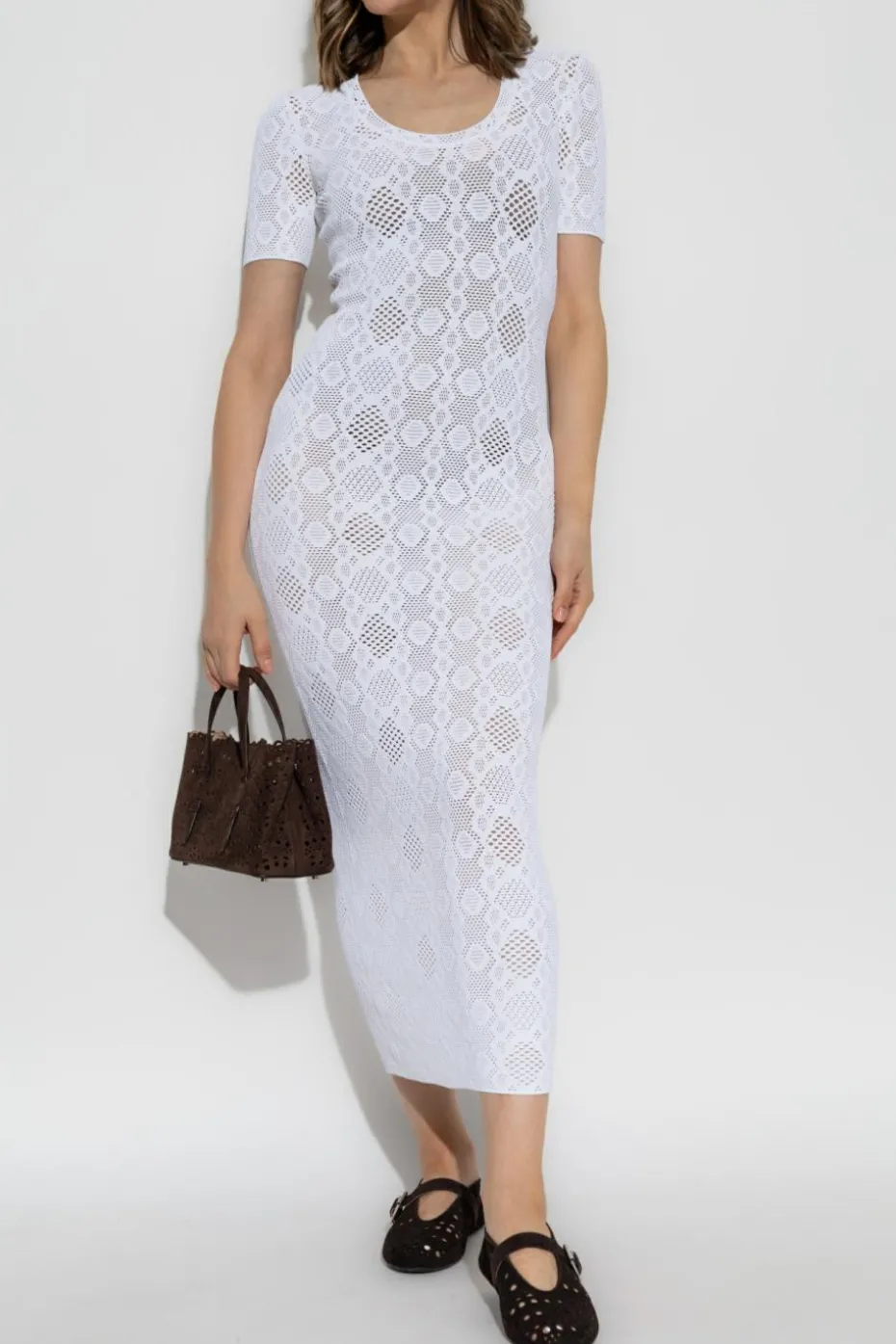 Alaïa WHITE Short-sleeved dress