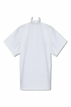 Alaïa WHITE Top with a stiff stand-up collar