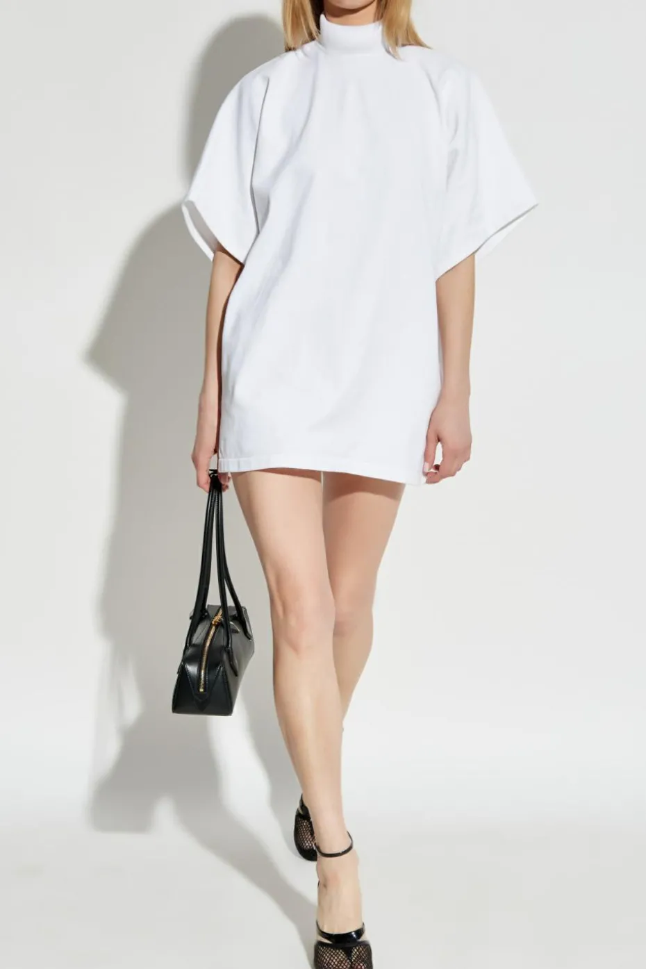 Alaïa WHITE Top with a stiff stand-up collar