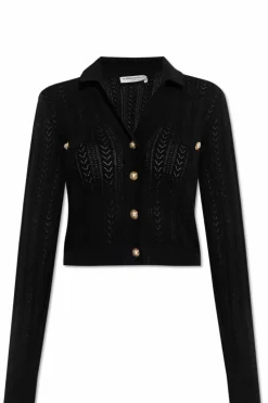 Alessandra Rich BLACK Cardigan with a decorative knit