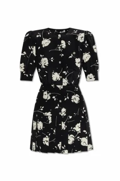 Alessandra Rich BLACK Floral motif dress