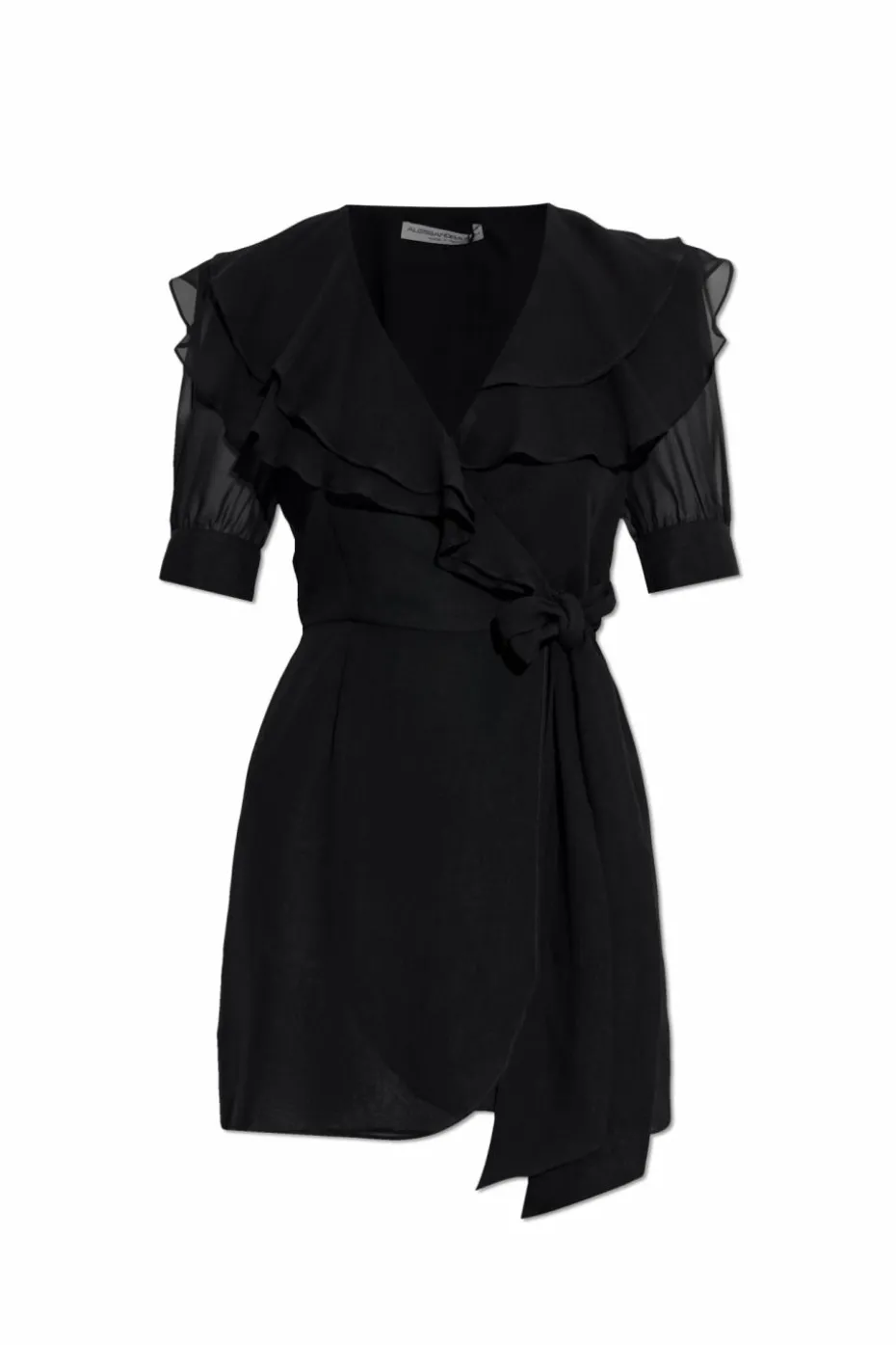 Alessandra Rich BLACK Wrap dress with a tie waist