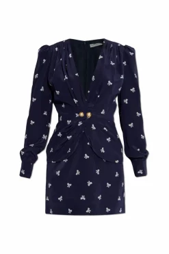 Alessandra Rich NAVY BLUE Dress with decorative print