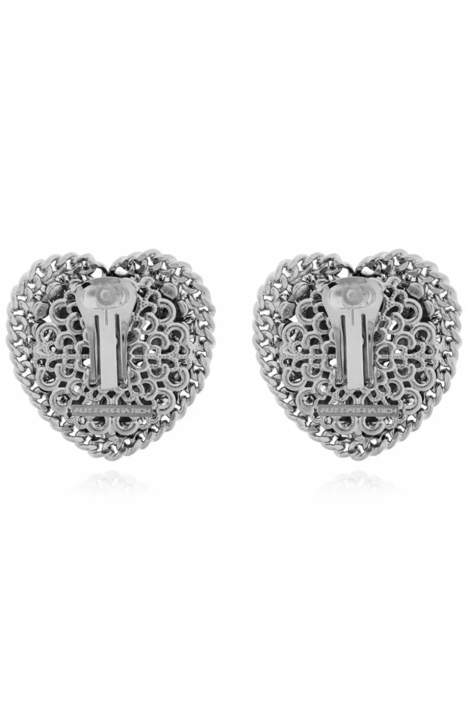 Alessandra Rich SILVER Clip-on earrings with shimmering crystals