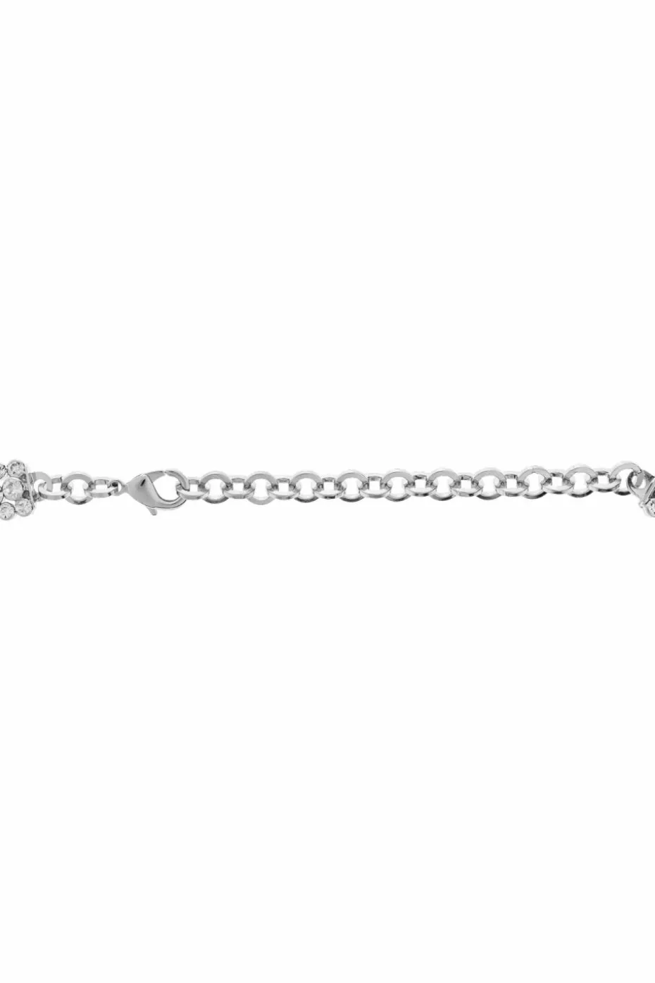 Alessandra Rich SILVER Necklace with shimmering crystals