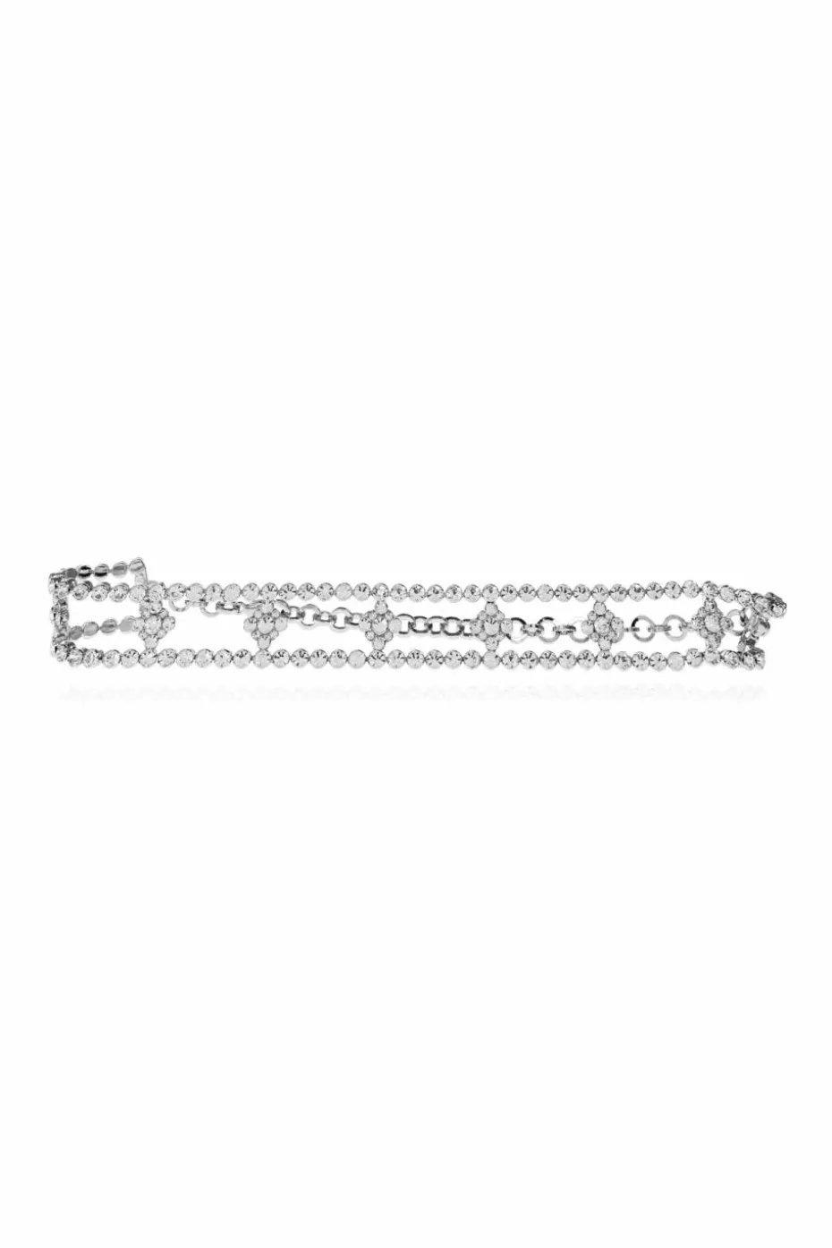 Alessandra Rich SILVER Necklace with shimmering crystals
