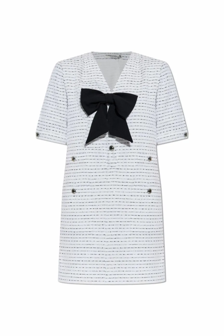 Alessandra Rich WHITE Tweed dress with bow