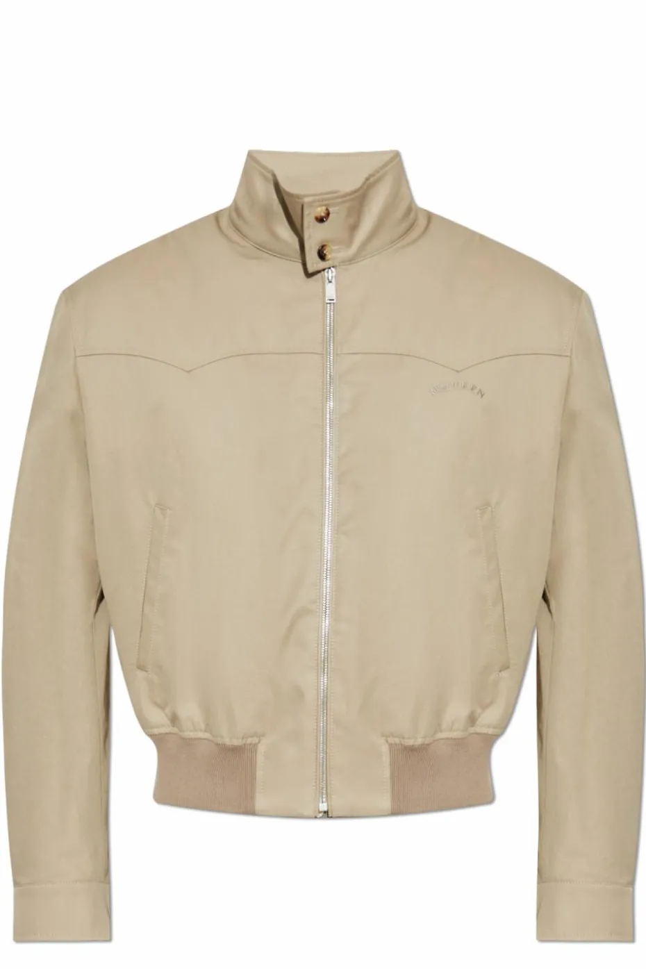 Alexander McQueen beige Cotton jacket with stand-up collar