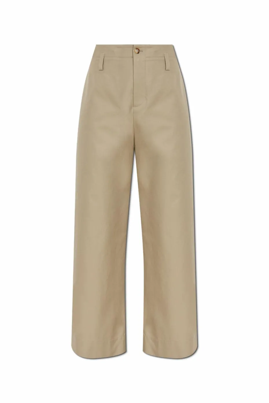 Alexander McQueen beige Cotton straight-leg trousers