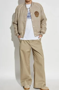 Alexander McQueen beige Cotton straight-leg trousers