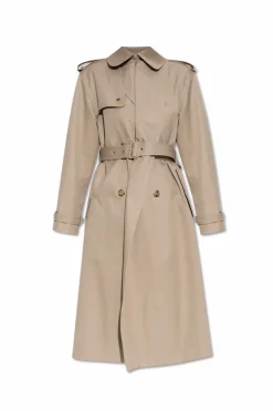 Alexander McQueen beige Cotton trench coat with belt