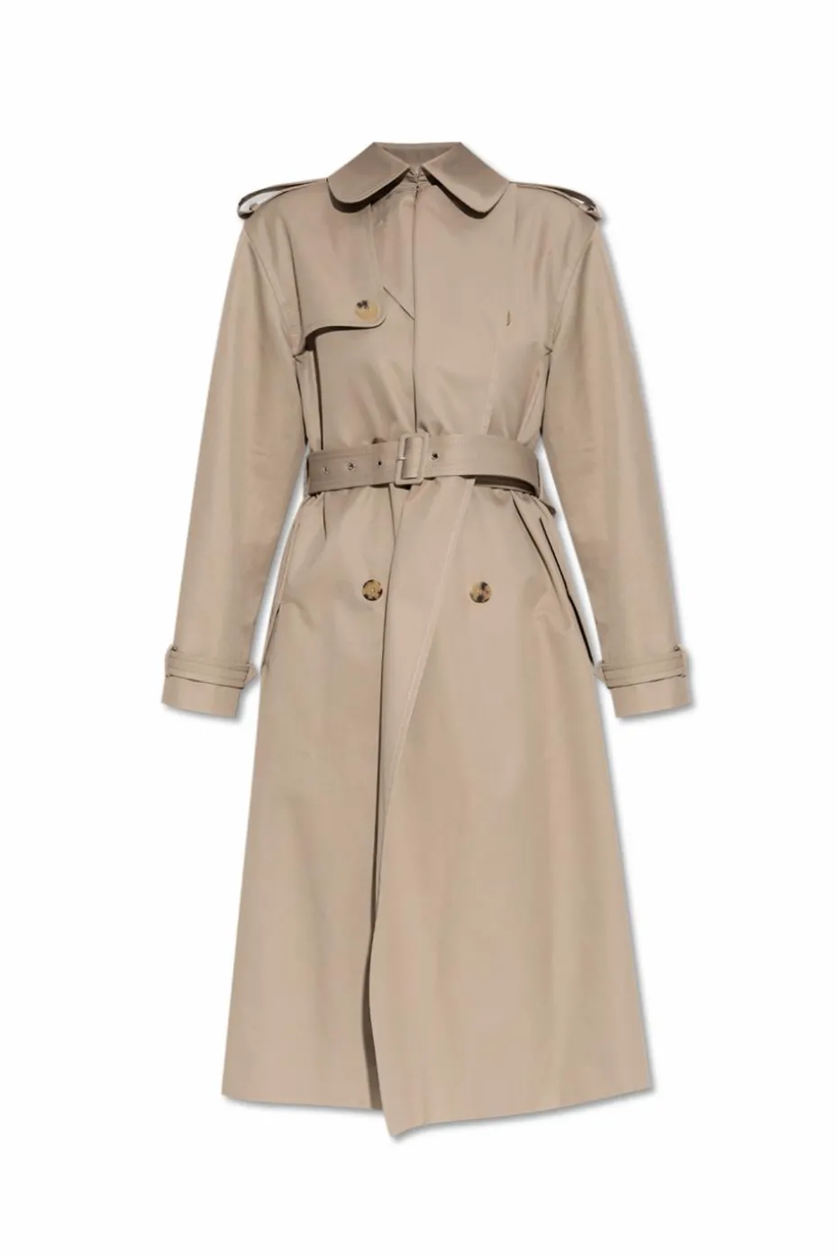 Alexander McQueen beige Cotton trench coat with belt