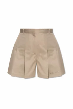 Alexander McQueen beige Pleated shorts