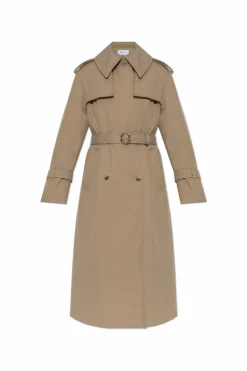 Alexander McQueen beige Padded trench coat with belt