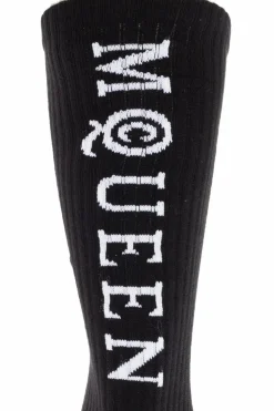 Alexander McQueen BLACK Cotton socks with logo