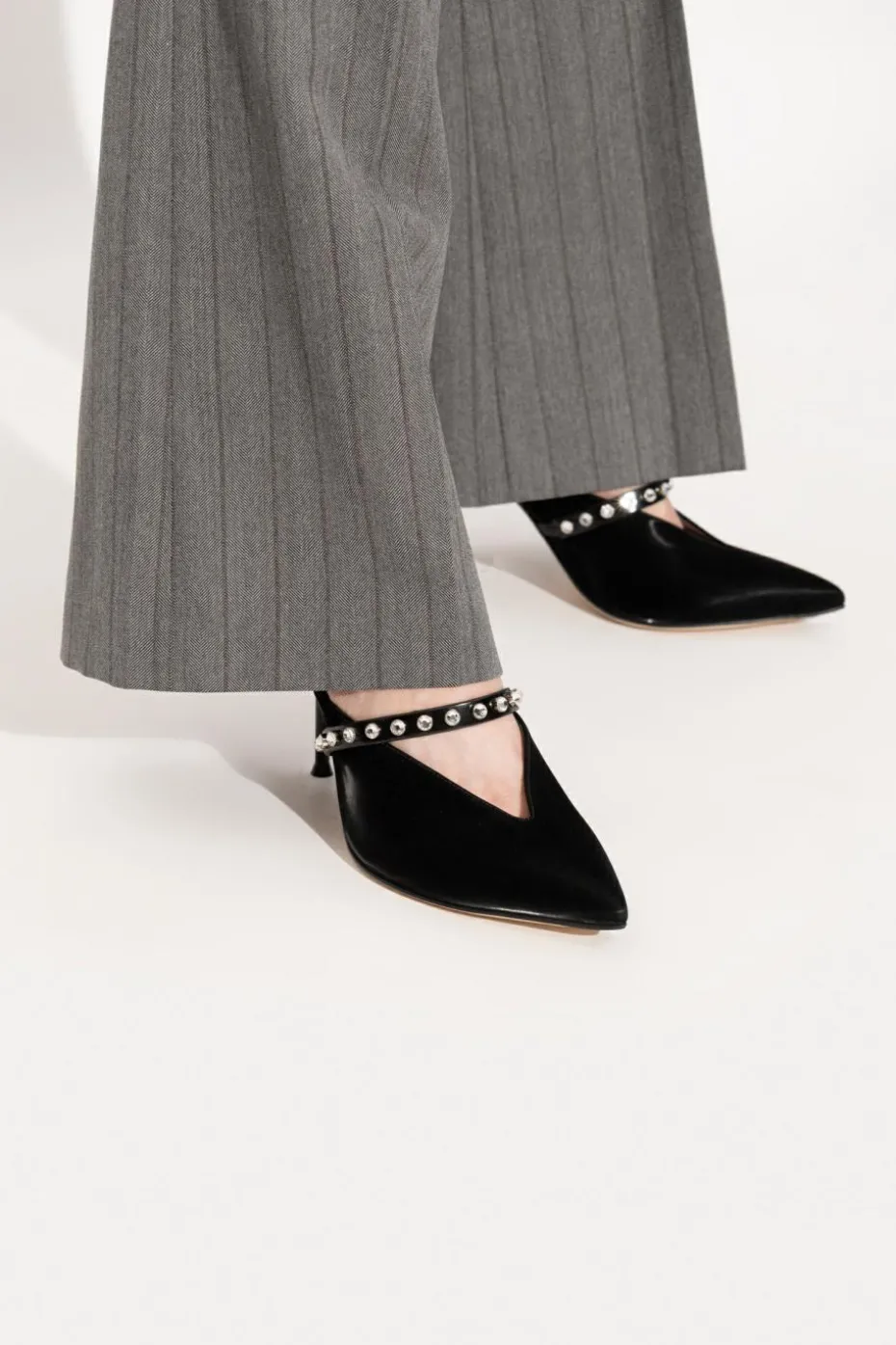 Alexander McQueen BLACK Heeled shoes with shimmering crystals