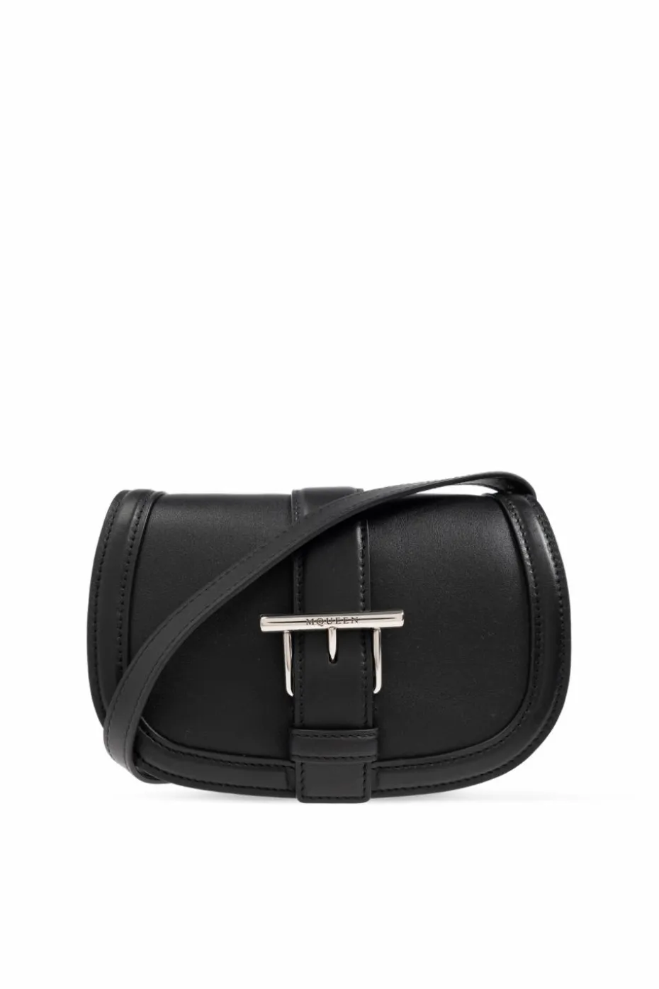Alexander McQueen BLACK Leather bag Mini T-Bar Satchel