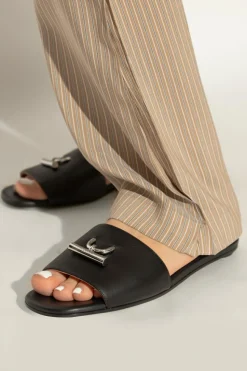 Alexander McQueen BLACK Leather slides