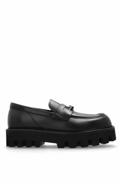 Alexander McQueen BLACK Loafers on a platform