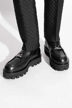 Alexander McQueen BLACK Loafers on a platform