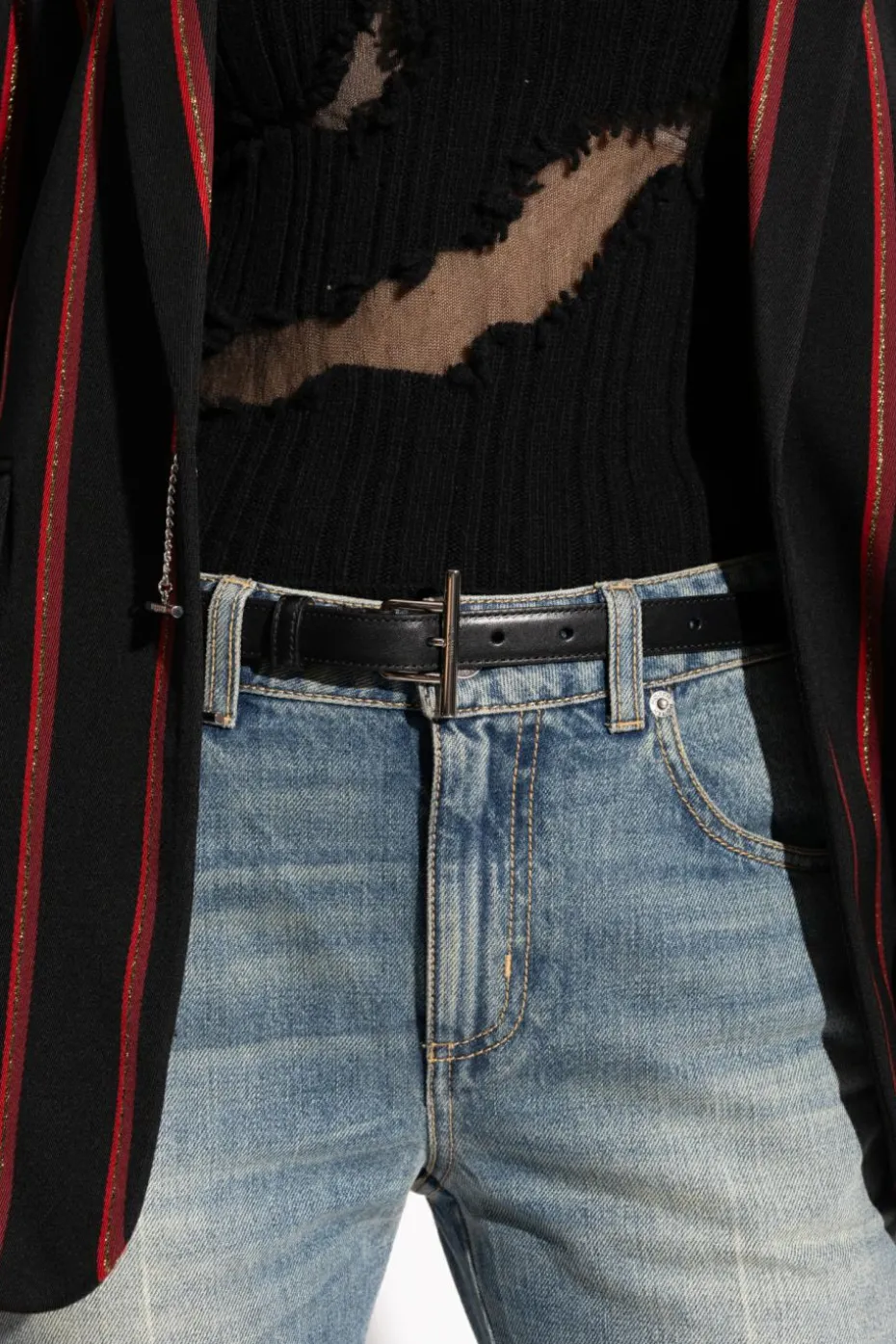 Alexander McQueen BLACK Leather belt