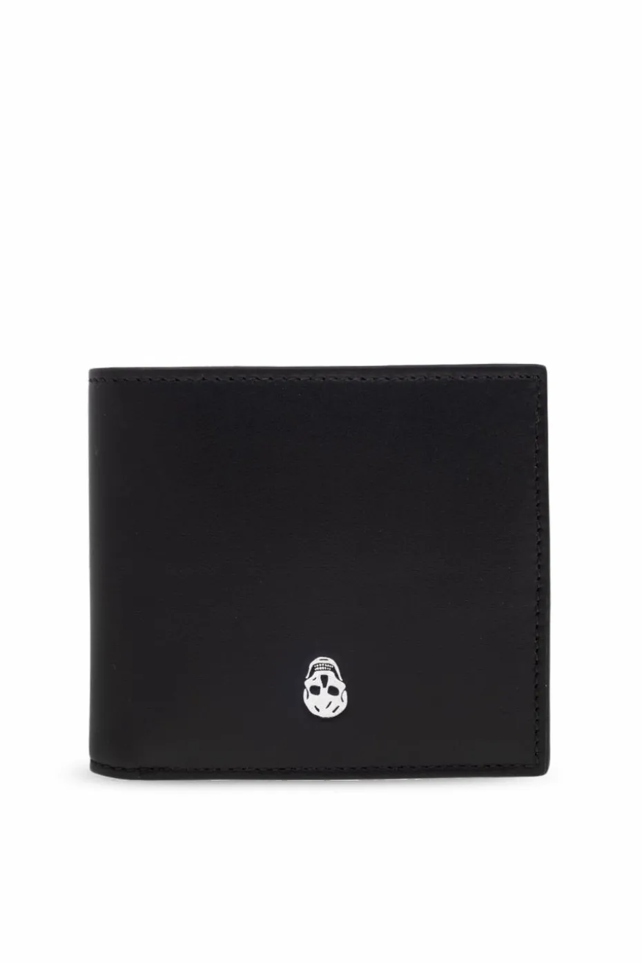 Alexander McQueen BLACK Leather wallet with printed logo
