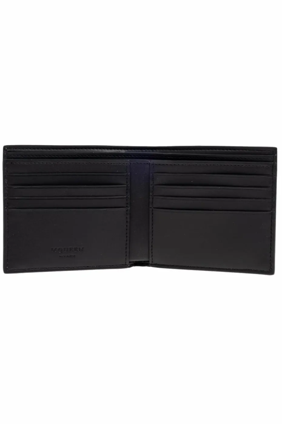Alexander McQueen BLACK Leather wallet with printed logo