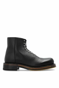 Alexander McQueen BLACK Leather ankle boots with studs