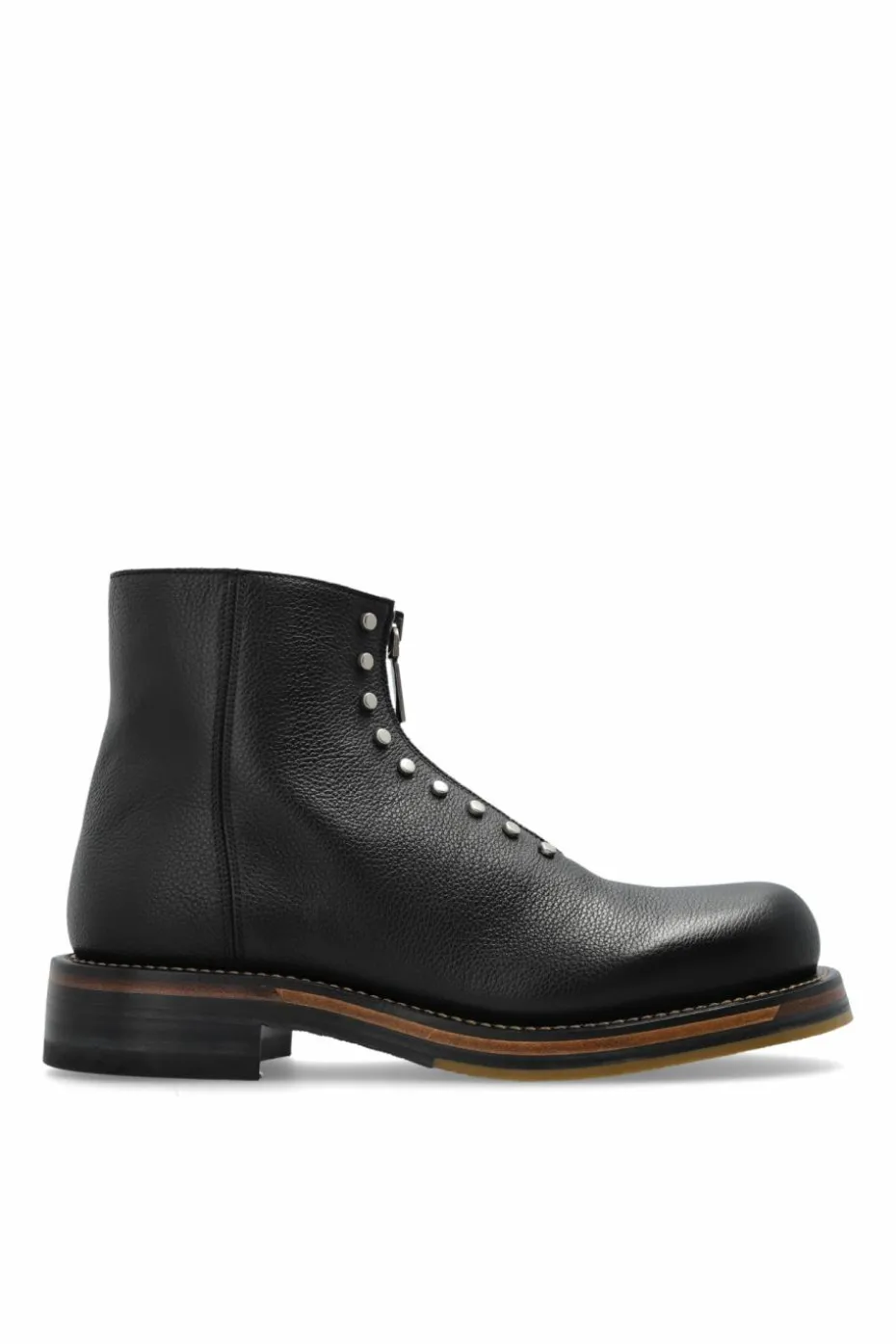 Alexander McQueen BLACK Leather ankle boots with studs