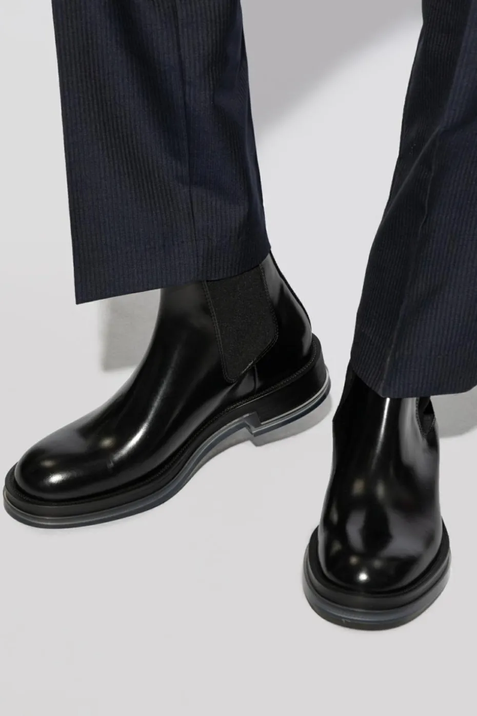 Alexander McQueen BLACK Leather Chelsea Boots