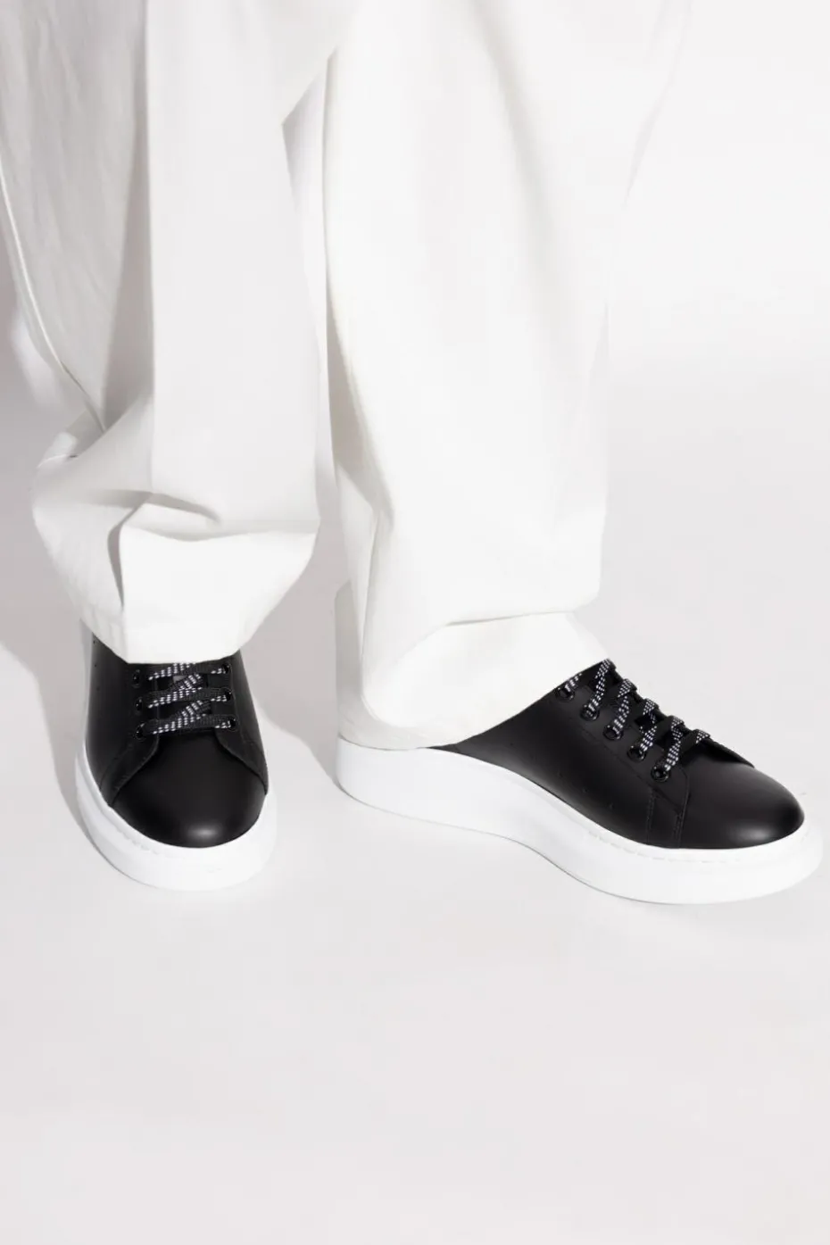 Alexander McQueen BLACK Leather sports shoes