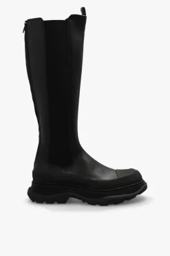 Alexander McQueen BLACK Leather knee-high boots
