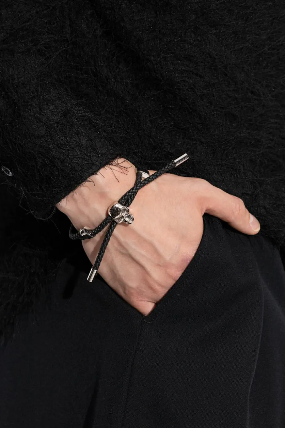 Alexander McQueen BLACK Leather bracelet
