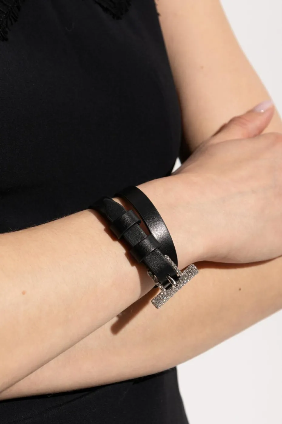 Alexander McQueen BLACK Leather bracelet