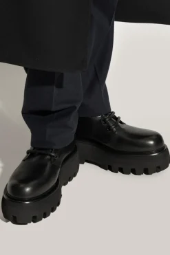 Alexander McQueen BLACK Leather Platform Boots