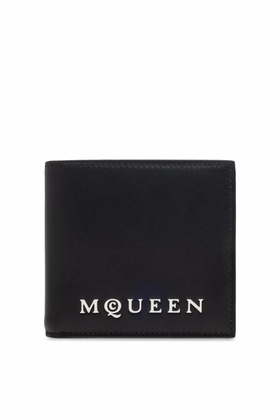 Alexander McQueen BLACK Leather wallet with printed logo