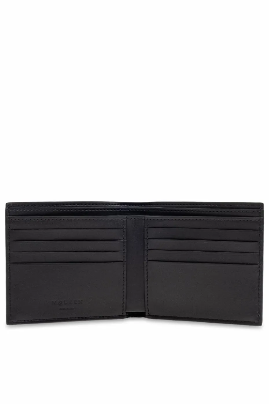 Alexander McQueen BLACK Leather wallet with printed logo