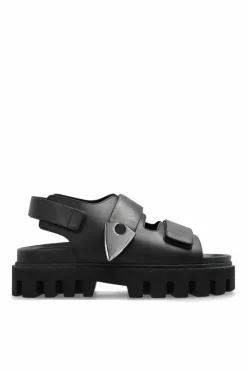 Alexander McQueen BLACK Leather platform sandals