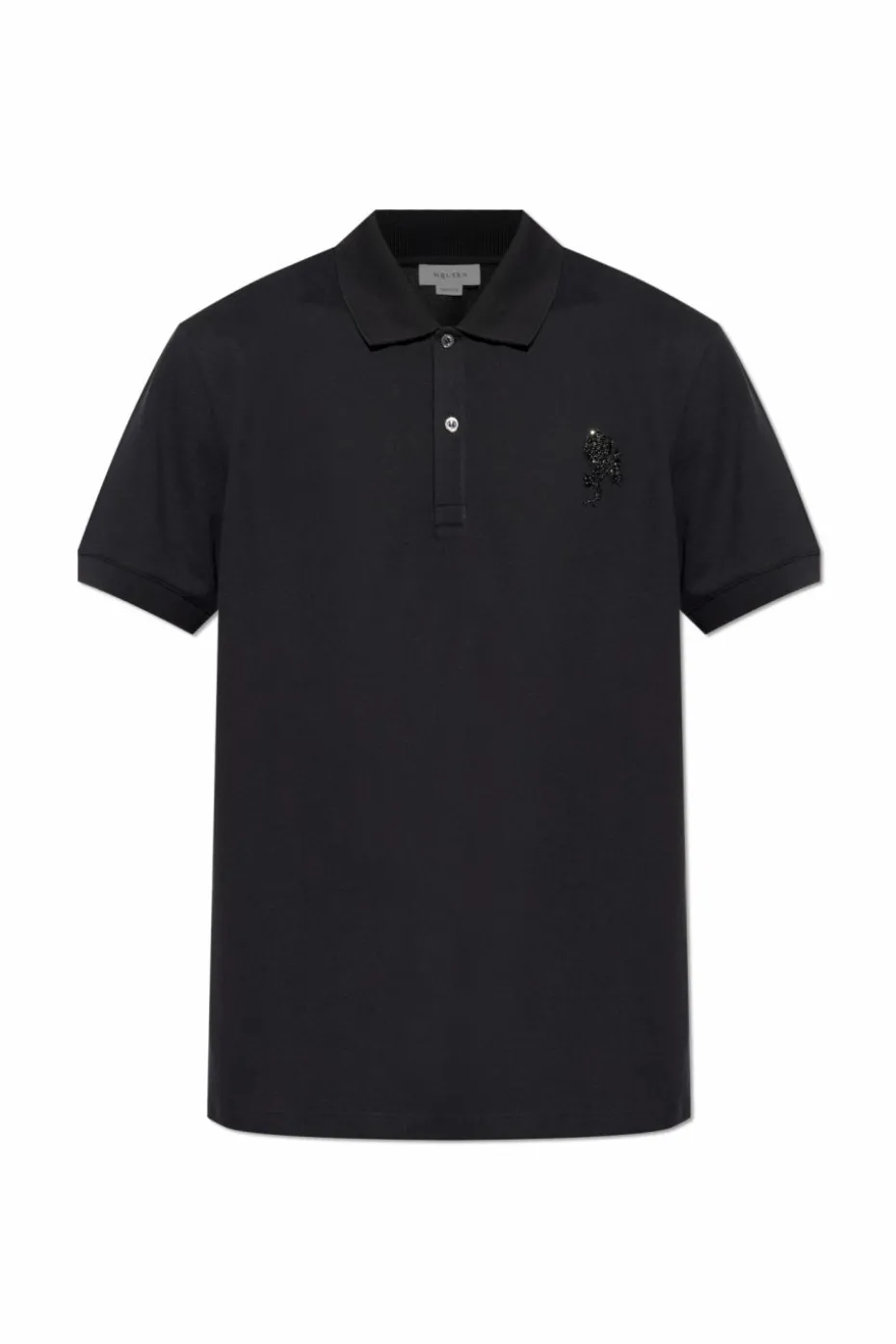 Alexander McQueen BLACK Polo with shimmering application