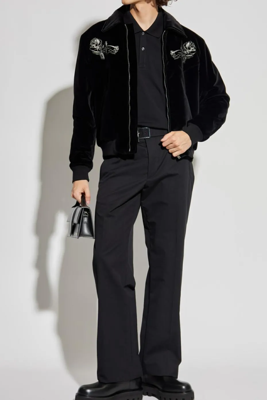 Alexander McQueen BLACK Polo with shimmering application