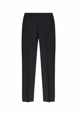Alexander McQueen BLACK Pants with a distinctive skull motif