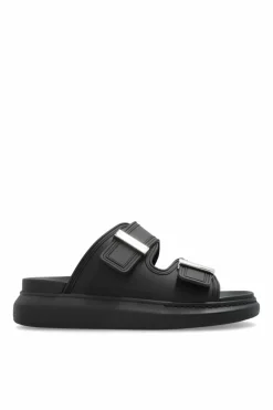 Alexander McQueen BLACK Rubber flip-flops