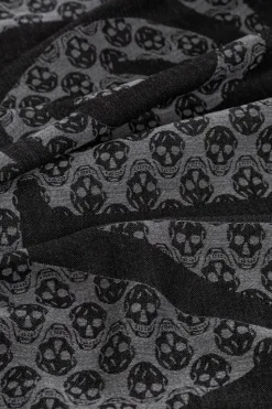 Alexander McQueen BLACK Scarf with a distinctive skull motif