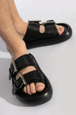 Alexander McQueen BLACK Slides with logo
