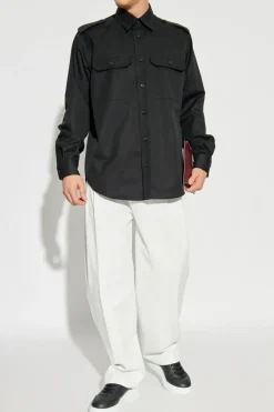 Alexander McQueen BLACK Shirt with epaulettes on the shoulders